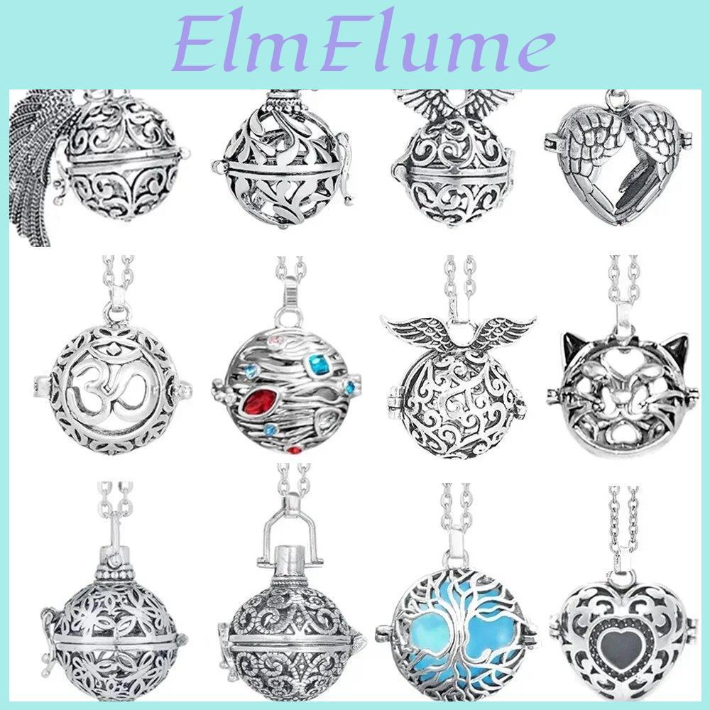 Mexico Ball Music Chime Angel Caller Locket Necklace Antique Vintage Pregnancy Essential Oil Diffuser Aromatherapy Necklace