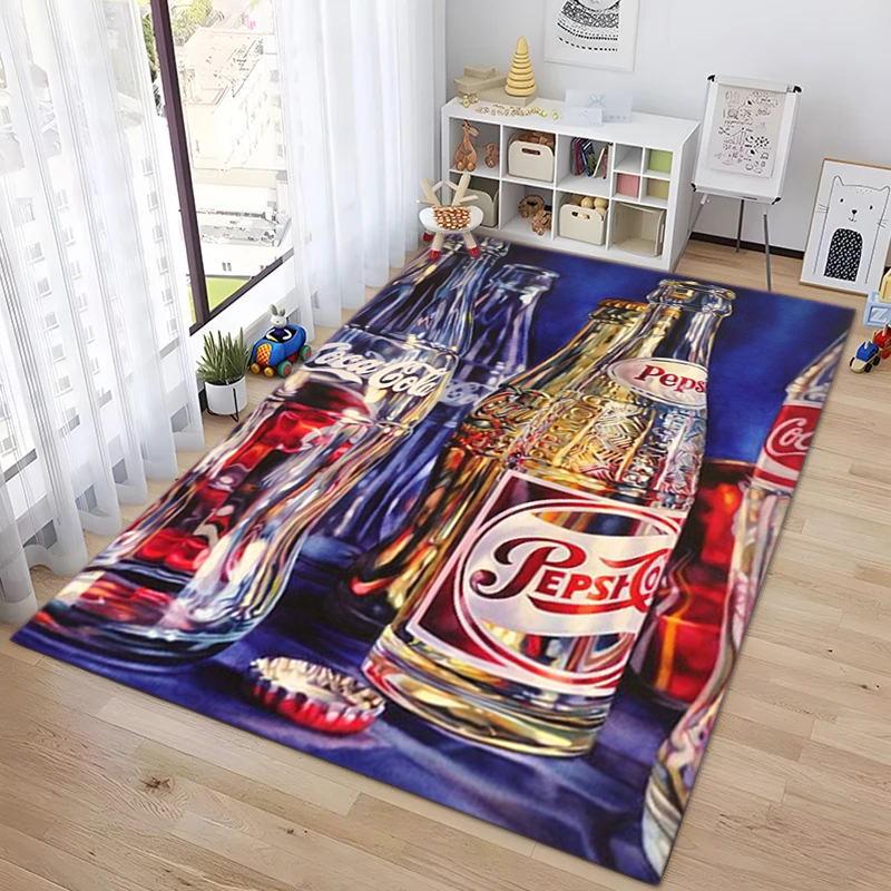 Christmas Gift Halloween Themed Cola Beverage Coca Cola Carpet Is Suitable for Living Room and Bedroom Doormats Office Balcony Decorative Carpet V26