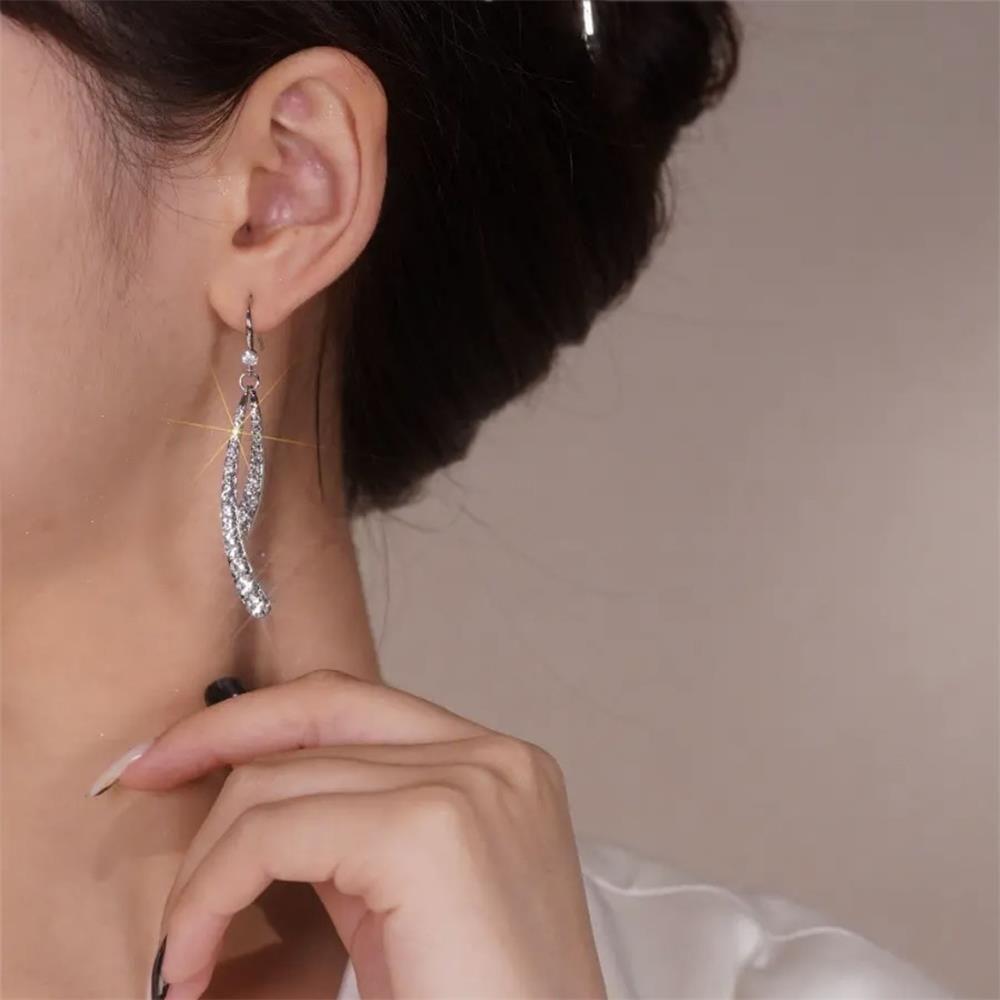 Genuine 18K Gold Plated Hollow Ball Crystal Tassel Dangly Clip On Bride Earrings Genuine 18K Gold Plated Hollow Ball Crystal Tassel Dangly Clip On Bride Earrings
