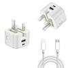 Pd20w British Standard Charger Qc3.0 Foldable Plug Charger Head For Apple Samsung Phones