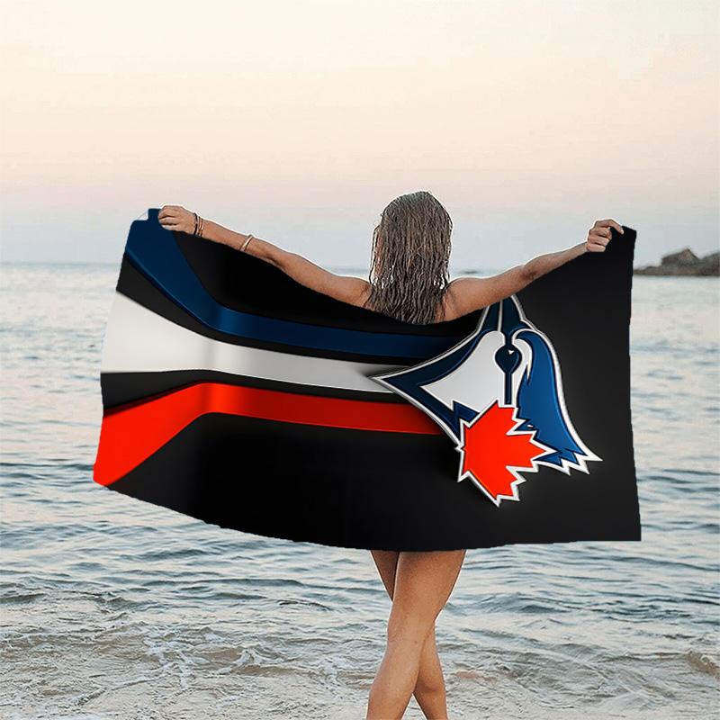 1pc Toronto Blue Jays Beach Towel, Beach and Seaside Swimming Pool Equipment, Fashion Pattern, Rectangular, Travel Essentials