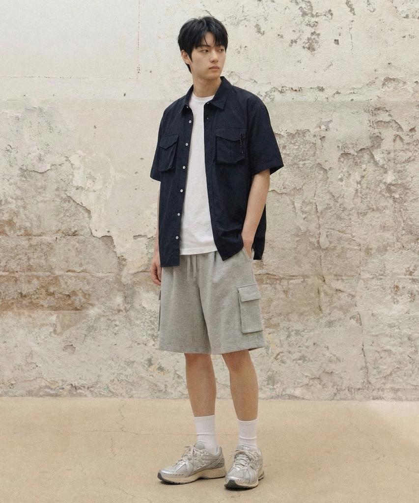AGOD Utility Pocket Nylon Shirt [Navy]
