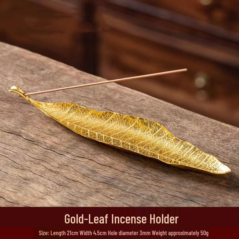 Antique Bodhi Leaf Incense Holder - Japanese-Inspired Aromatherapy Stand