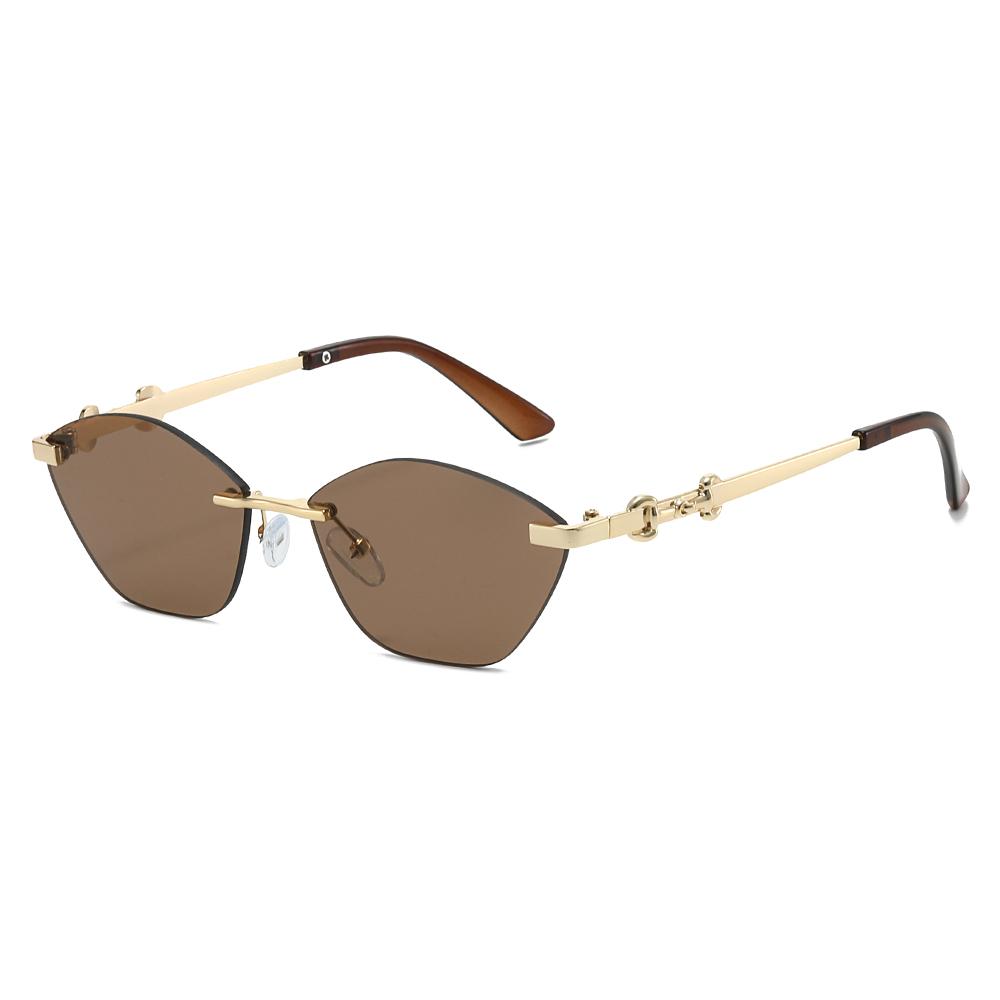 2026 New Rimless Sunglasses for Men - Metal Chain Detail, Niche High-End Style, Trendy UV Protection Shades