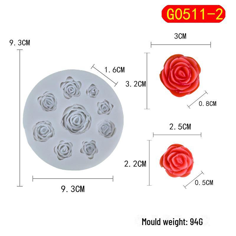 Chou Kai Rose Silicone Mold for DIY Flower Cakes, Fondant, and Chocolate Baking Tools.
