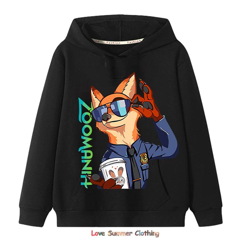 Nick Judy HD Print Kids Hoodie Zootopia Casual Unisex Pullover for Boys Girls 4-14 Years Winter Clothing Kid Hoodie Boys Sweatshirts
