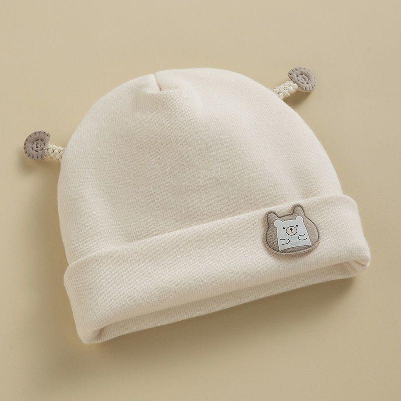 0-6Mouths Newborn Fetal Hat Cute Cartoon Baby Bear Beanies Spring Autumn Pure Cotton Pullover Cap Boys Girls Kids Warm Bonnet