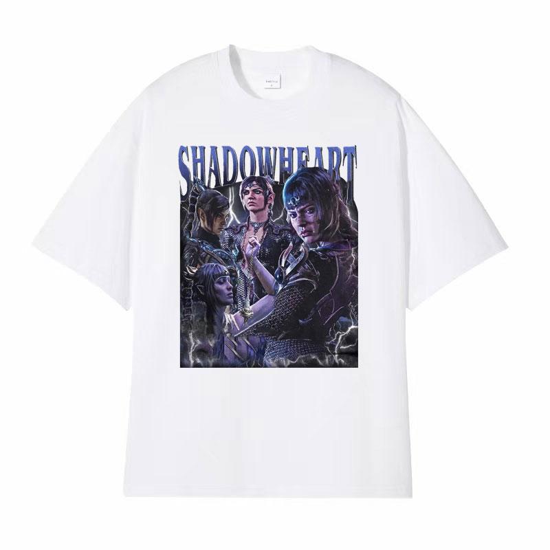 Shadowheart Baldurs Gate 3 Vintage T Shirt Mens Women Clothing Fashion Gothic Tshirts Male Cotton Oversized Tshirt Streetwear