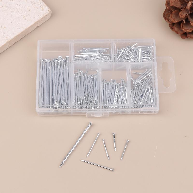 Iron Nail Round Head Tack 280pcs Silver Fastener for Jewelry Box Hinge Precision and Decorative Home DIY Projects