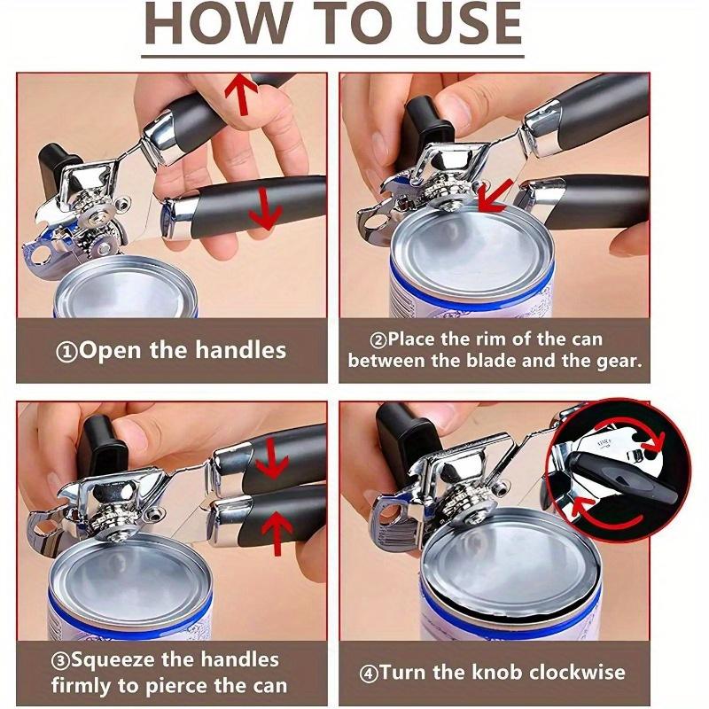Professional Manual Can Opener Multifunctional Stainless Steel Beer Handle Can Opener Kitchen Gadgets Bottle Openers Jar