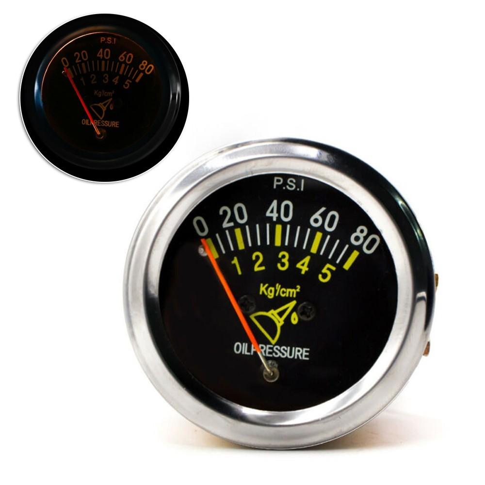 Oil Press Pressure Gauge 0 ~ 80 PSI Metal Replacement 2 inch Mechanical