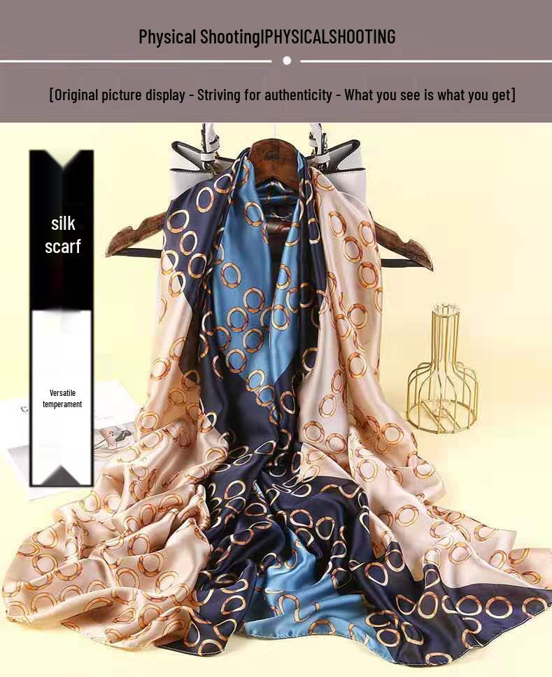 Hochwertiger Sommerseidenschal - Langer, modischer Sonnenschutzschal für Damen