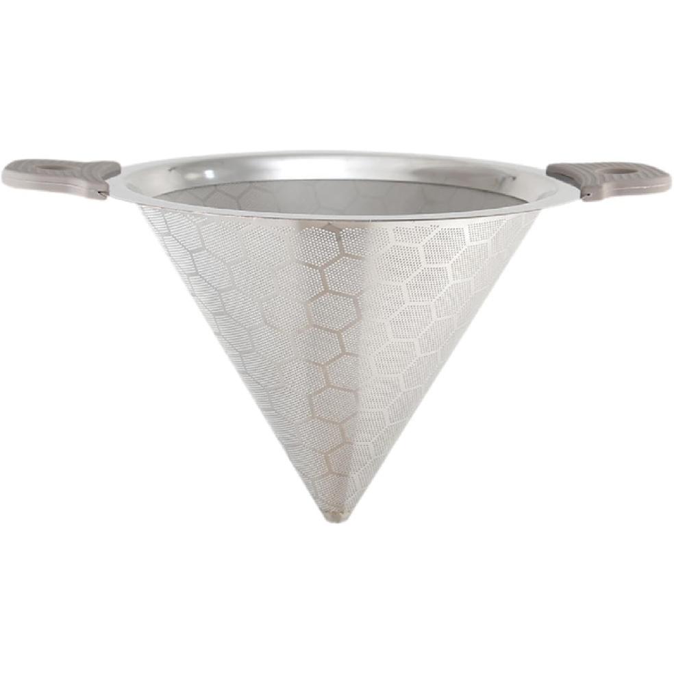 Tea Filter Pour Over Cone Double Handle Portable Stainless Steel Multipurpose