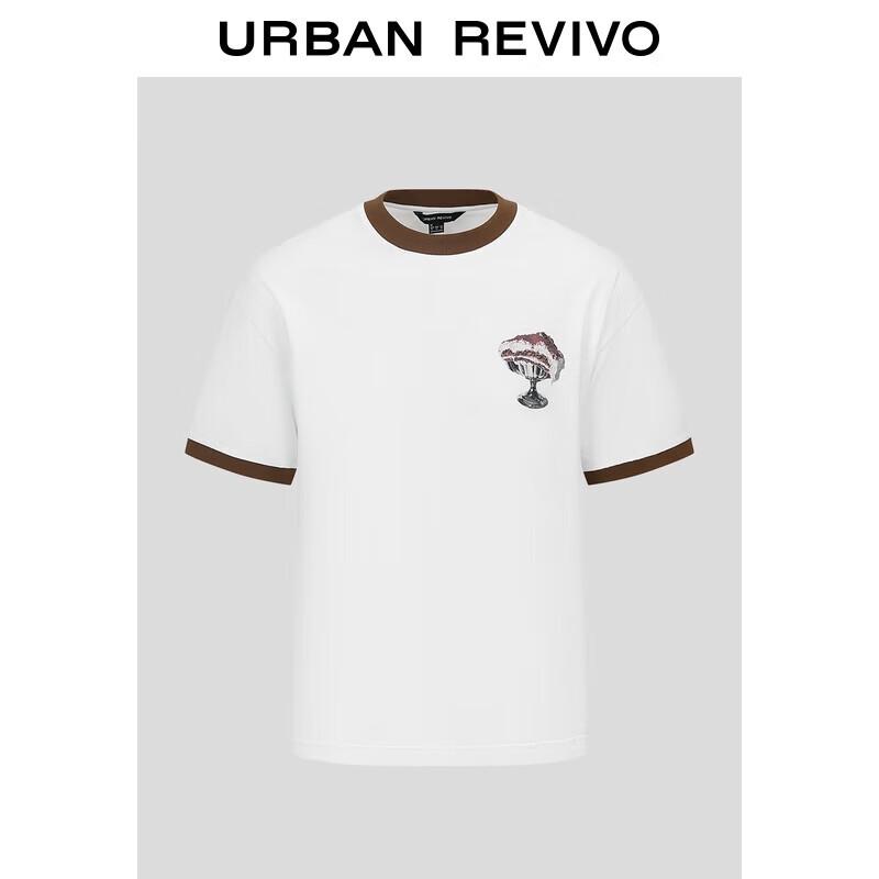 Men s Fun Pattern Print Contrast Edge Short Sleeve T-Shirt S