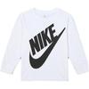 T-Shirt Kids Letter Logo Print Round Neck Pullover Long Sleeve Kids Tops White HA6944-100