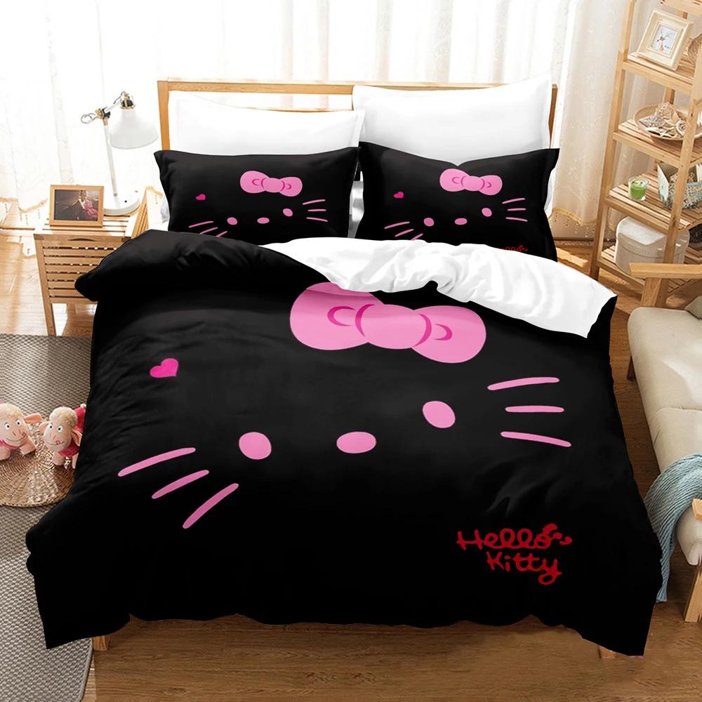 

Різдвяні постільні комплекти Ковдра Hello Kitty Kawaii Австралія / Європа / США Повний Королівський Розмір Ковдра Підковдра Наволочки GD 200x200 CM