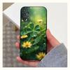 Clover Plant Four Leaf Case For Samsung S21,S20,S10,Plus,S9,S22,S25,Ultra,S24,S23,FE,Lite,Soft Silicone Black