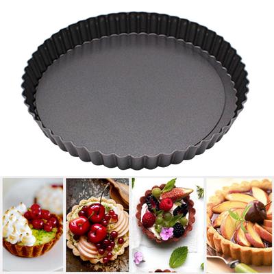 2Pcs Round Bottom Pie Non-stick Removable Loose Baking Cake Pan Mold Bakeware