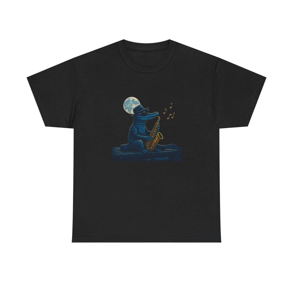 Unisex Adult T Shirt Jazz Crocodile Moonlit Melody 2XL