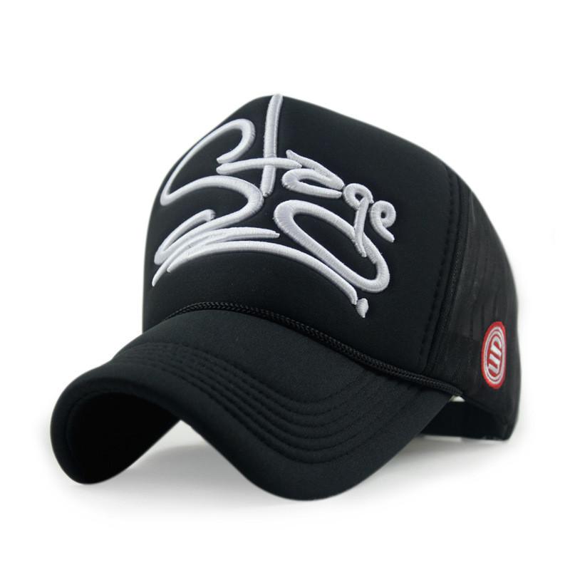 Alphabet Embroidered Mesh Cap With Sun Protection For Summer Casual Wear