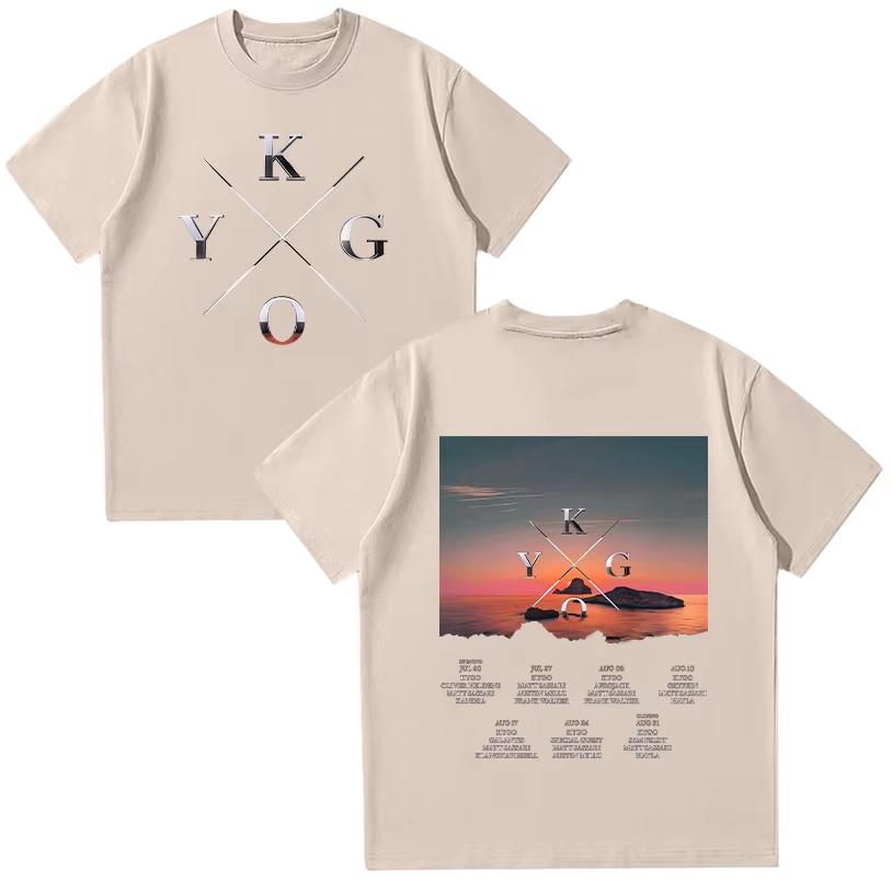 

2026 Kygo World Tour Tshirt Cotton Oneck Summer Casual T Shirts Oversized Women Men Short Sleeve Clothing Trendy Aesthetic XL