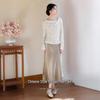 Xiangying New Chinese Style Satin Fishtail Midi Skirt