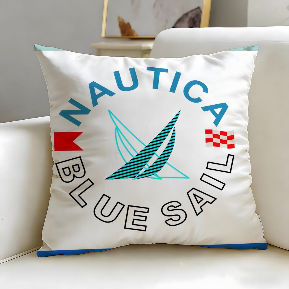 classic fashion brand Nautica Cushion Cover Soft & Easy-Wash Pillow Case – Versatile for Couch, Bed, Travel and Office