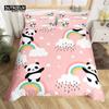 Cartoon Animal Duvet Cover Set Giraffe Elephant Sloth Tiger Zebra Monkey King Bedding Set Floral Lovely Animal Print Quilt Cover