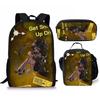 Hip Hop Youthful Novelty Murder Drones 3D Print 3pcs/Set Student Travel Bags Laptop Daypack Backpack Lunch Bag Pencil Case