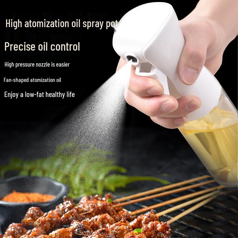 300ml High-Pressure Oil Dispenser Spray Bottle - Kitchen-Grade Press-Type Edible Oil Sprayer 200ml plastic type