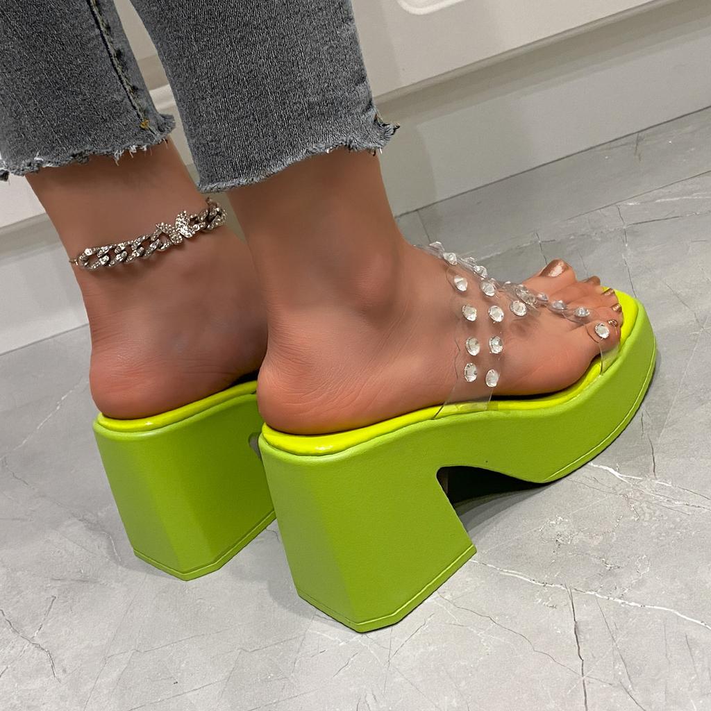Fashion Women Platform Wedges Ssandals High Heels Shoes New Summer Flip Flops Beach Sandals Femme Designer New Dress Crystal Slides