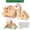 Educational Children's Wooden Building Blocks - Luban Mortise & Tenon, Free Assembly Cabin Gift for June 1st