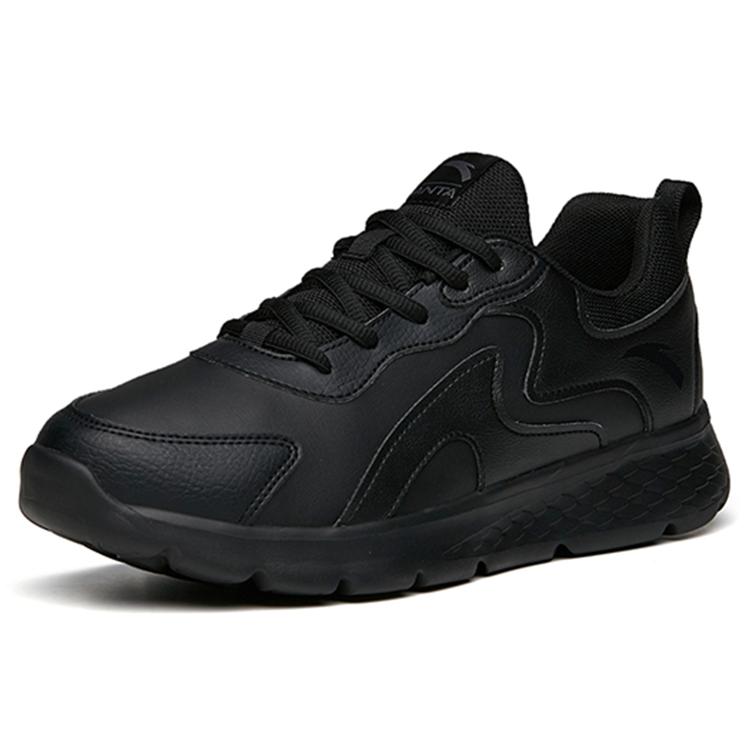 Anta Running Collection Cushioning Slip Resistant Abrasion Resistant Lightweight Low top Running Shoes Men's Pure Black 912145522-4