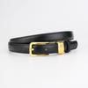 Genuine Leather Womens Slim Waist Belt With Alloy Buckle For Casual And Office Looks