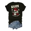European Sizes Skull Rose Dark Romantic Book Lover Front And Back Pattern Print Fashion Casual Short Sleeve, Spring And Summer Fitted Version