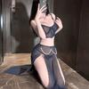 European and American erotic underwear, sexy suspender skirt, mesh lace summer and autumn nightdress, thin pearl pure lust abstinence