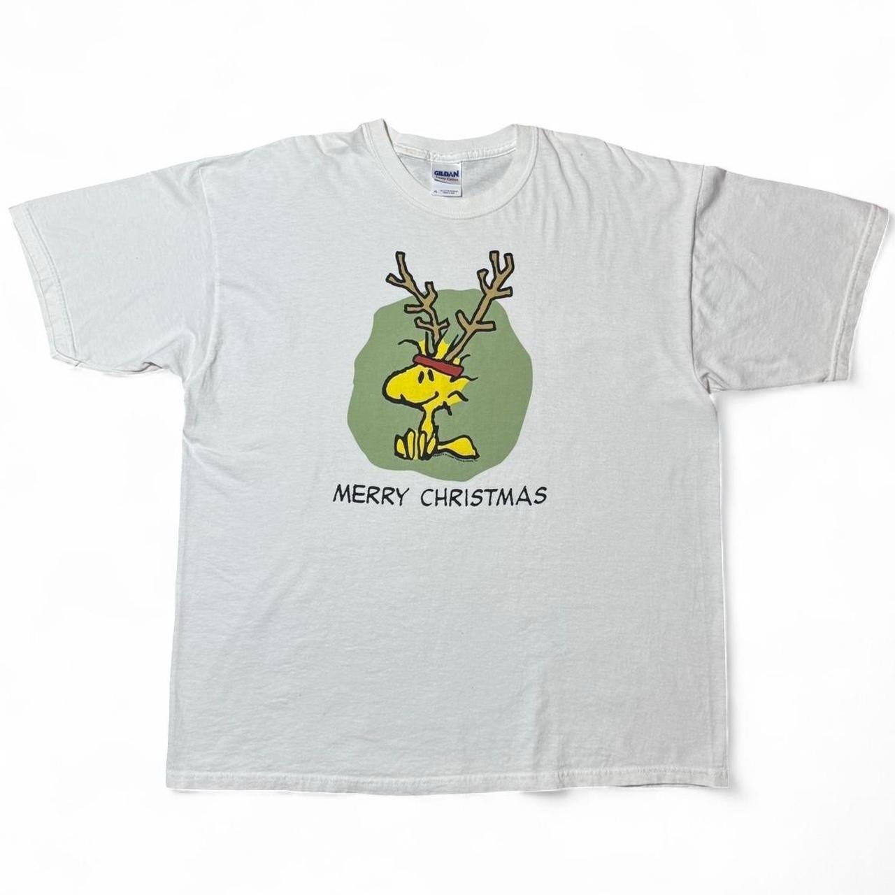 Vintage Y2K Charlie Brown Peanuts Snoopy Reindeer Christmas T-shirt XL Festive L