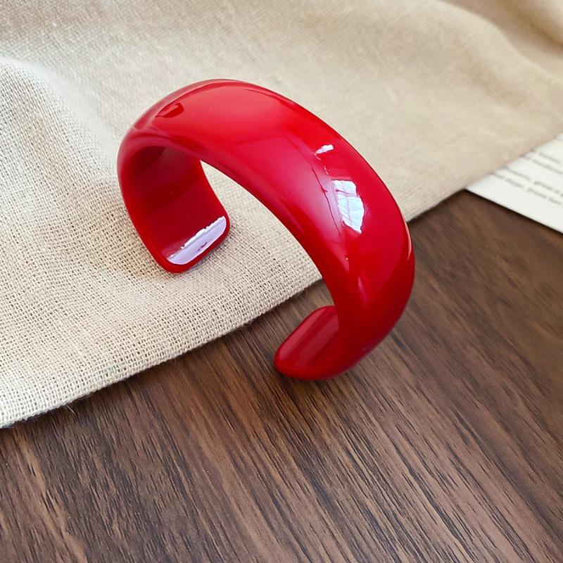 Acrylic smudge round opening bracelet, fashionable and simple versatile bracelet, niche design jewelry