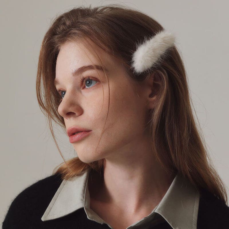 Prevoir MINK HAIR CLIP [IVORY/GRAY/BLACK]