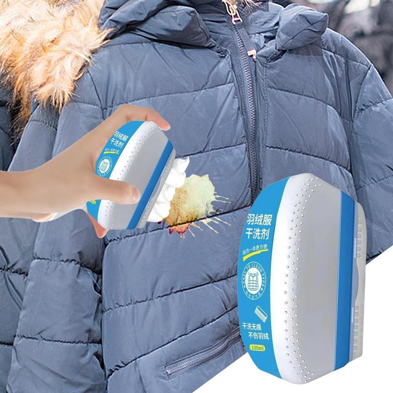 Down Jacket Dry Cleaner 100ml Detergent With Brush For Down Insulated Clothing High-Performance At-Home Dry Cleaner For Sleeping