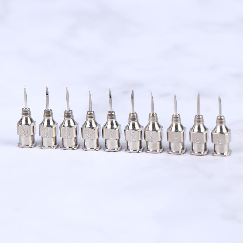 10Pcs 9*8 Stainless Steel Needles For Chickens Sows Metal Needles For Piglets Cows And Sheep Injection Needles