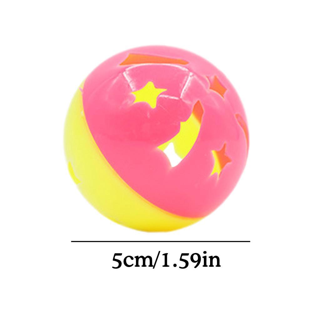 Plastic Pet Cat Kitten Play Balls Jingle Bell Pounce Rattle Toy Colourful Cat Pet Supplies