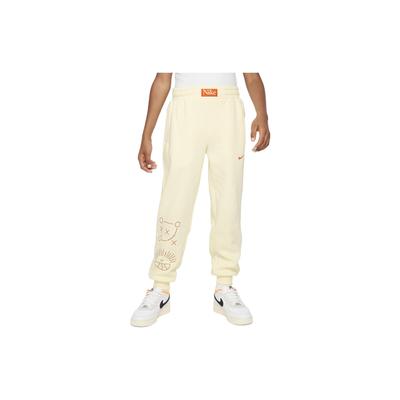 Culture Of Basketball Logo Print Cuffed Knit Sports Pants Kids Bottoms Lemon-Yellow FD4016-113