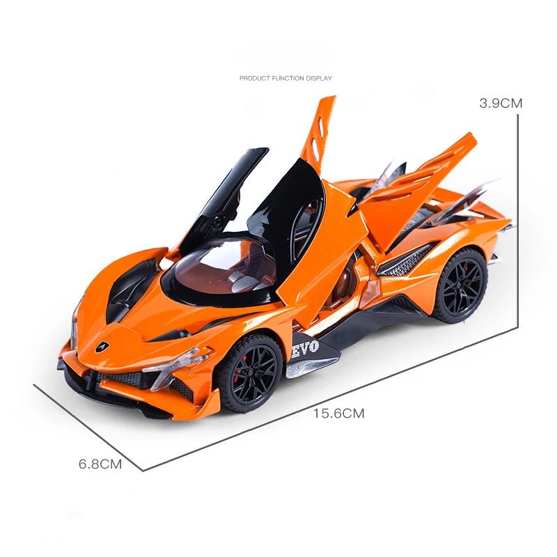 1/32 Apollo Project EVO Alloy Cast Toy Car Model Sound and Light Children's Toy Collectibles Birthday Gift