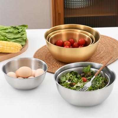 Salatschüssel aus Edelstahl mit Skala Multifunktionale Verdickte Müslischüssel