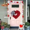 Valentine Red Burlap Heart Wreath Buffalo Plaid Bow Home Decor