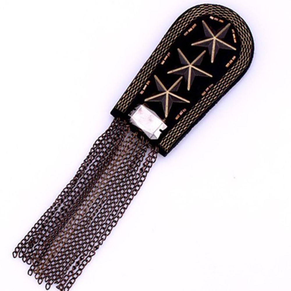 Brooch Tassel Chain Shoulder Board Punk Epaulette Armband Star Shoulder Flash  Party