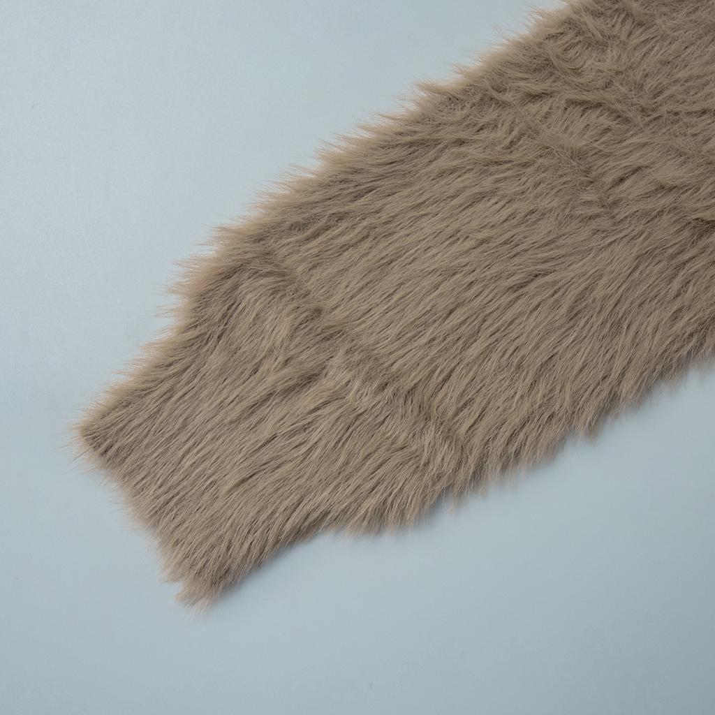 Women's 2025 Autumn Winter Faux Mink Knit Cardigan V Neck Long Sleeve Loose Casual Sweater Coat