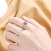 New Fashion Ring Geometric 2 Carat Diamond Ring Female Six-claw Crown Open Ring Jewelry