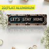 Vintage Let's Stay Home Sign Rustic Green Wall Decor for Bathroom Kitchen Garden Gothic Outdoor